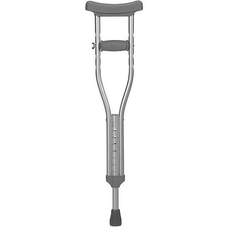 DMI® Aluminum Push-Button Crutches, Child, Fit Users 4' - 4' 6", Silver, Pack Of 2