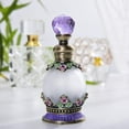 thumbnail image 4 of YU FENG Bouteille de Parfum en Verre Cristal Antique 15ml - Petite Fleur Ornée Rétro Fantaisie Ronde Rechargeable (Violet), 4 of 7