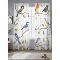 thumbnail image 2 of Leaf Bird Sheer Curtains 96 Inch Length 2 Panels Set, Colorful Spring Tree Branch Country Boho Voile Window Treatment Semi Sheer Long Curtains Drapes for Bedroom/Living Room/Kitchen 52"x96"x2, 2 of 7