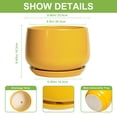 thumbnail image 5 of Ordivic 9 Inch Yellow Ceramic Planter with Drainage Hole and Saucer – Round Flower Pot for Large Indoor Plants, Bright Home Decor, 5 of 7