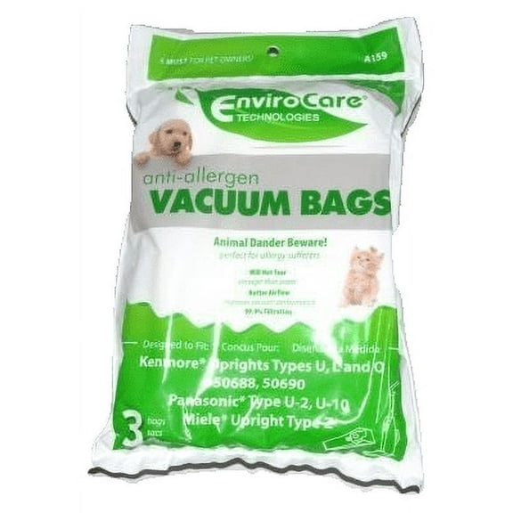 Kenmore Upright Type U, L, O Allergen Bag 3 Pk Part A159