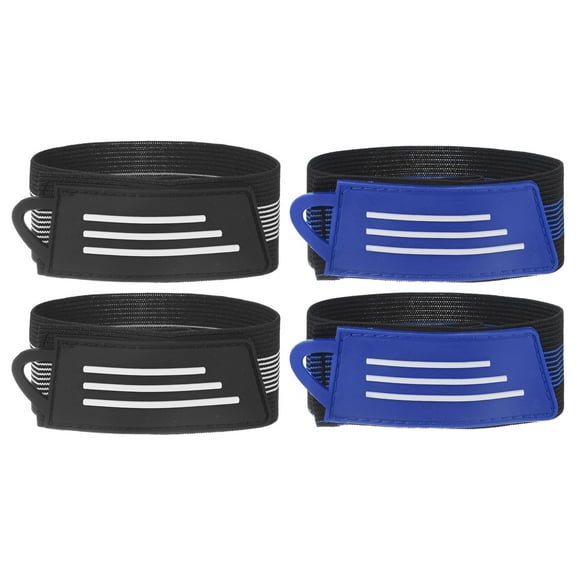 Uxcell Bicycle Pant Leg Strap [4PCS] - Cycling Safety Bind Pant Bands Use for Cycling & Jogging & Camping - [Black & Blue-11.4 IN] Bike Ankle Leg Pant Straps