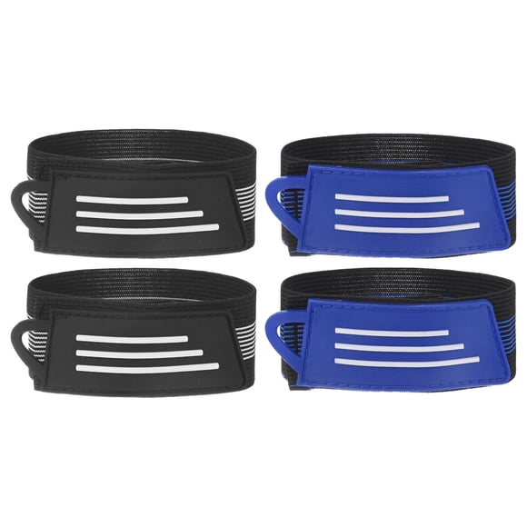 Correa para Pierna de Pantalón de Bicicleta Uxcell [4PCS] - Bandas de Seguridad para Ciclismo y Trote - [Negro y Azul-11.4 IN]