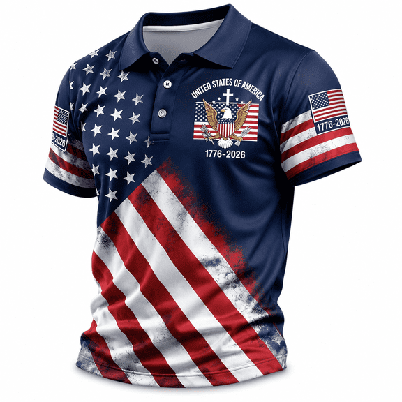 Men's 250 Anniversary USA Shirt United States of America 1776-2026 Tops Eagle Patriotic Flag Independence Day Shirts,Style 3，L2