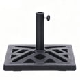 thumbnail image 2 of Abble 33 lbs. Square Umbrella Base, Lattice Design Outdoor Market Umbrella Stand in Black, 2 of 10