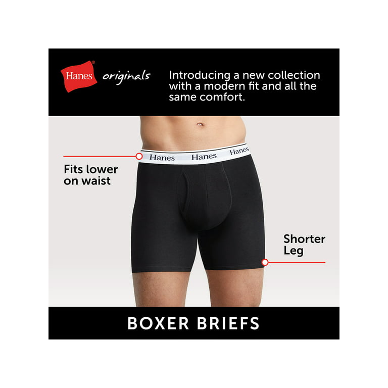 Hanes Originals Men's Boxer Briefs, Moisture-Wicking Stretch