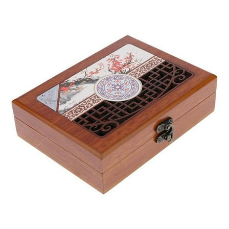 Chinese Style Wooden Jewelry Box Storage, Luxury Wood Necklace Organizer for Women Men, Luxury Case for Earrings Bracelets Watches