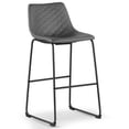 thumbnail image 4 of Set of 2 Aya Black Chenille Dining Chair with Black Steel Legs, 4 of 6