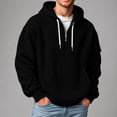 thumbnail image 2 of Bainana Men'S Half Zip Hoodie Long Sleeve Soft Hoody Solid Color Hooded Tops Party Wear Fall Outfit Size L, 2 of 4