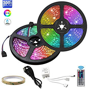 LED Strip Lights with Remote 10m RGB Colour Changing Lighting Strip,Bright 5050 LEDs Rope Lights Kit Multicolour Strip Lights for Bedroom,Home,Kitchen,Christmas Decoration 2x5m