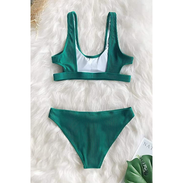 Cupshe emerald velvet solid bikini online