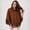 Brown, variant on Faux Suede Fringe Hem Cape Poncho Jacket