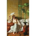 thumbnail image 2 of Eleuterio Pagliano 16x24 Black Ornate Framed Double Matted Museum Art Print Titled: A Harem Beauty (1878), 2 of 5