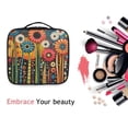 thumbnail image 6 of FORMRS Travel Makeup Bag Large Capacity Train Case Cosmetic Organizer with Adjustable Dividers, Red Colorful Flowers with Dots, 6 of 8