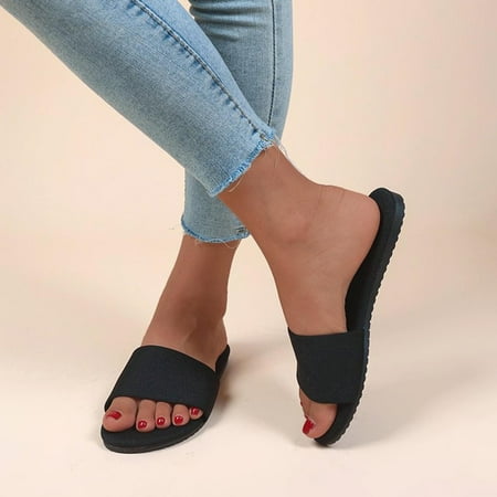 

KKCXFJX slippers for women Summer Women Open Toe Beach Sandals Roman Casual Flat Shoes Slippers Slippers