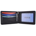 thumbnail image 3 of Moga Men's Genuine Leather Slim Money Clip Credit Card Holder Bifold Wallet With ID Window (Black), 3 of 6