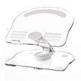thumbnail image 1 of Acrylic Desk Tablet Stand, 360 Degree Rotating Adjustable Transparent Desktop Tablet Holder, Universal Foldable Tablet Riser with Stable Base, for Home Office Bedroom, 1 of 7