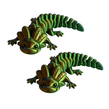 Articulated Axolotl 3D Printed Figure - Set of 2 - Flexible & Collectible Toy - Handmade Gift Color: MERMAID