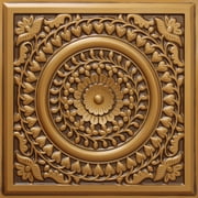 Dundee Deco's Rustic Antique Gold Floral Glue Up/Drop In Ceiling Panels, 2 ft. X 2 ft. (4 sq ft.) each, Pack of 25