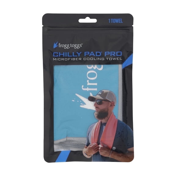 Frogg Toggs Chilly Pad PRO Microfiber Towels, Cooling Comfort Face Towels, Pool Blue, 33" x 10.5"