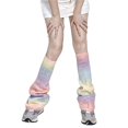 thumbnail image 2 of Wangsaura Women's Knit Slouch Socks, Gradient Rainbow Color Footless Boot Cuff, 2 of 5