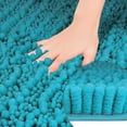 thumbnail image 3 of Unique Bargains Chenille Bathroom Rugs Non-Slip Bath Rugs Plain Washable Soft Shower Mat Blue 16" x 24", 3 of 6