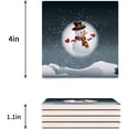 thumbnail image 3 of FMSHPON Merry Christmas Santa Claus Set of 8 Coaster for Drinks, Absorbent Ceramic Stone Coasters Cup Mat with Cork Base for Home Kitchen Room Coffee Table Bar Decor, 3 of 4