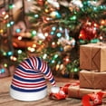 thumbnail image 6 of Yiaed USA Colors Stripes Print Hat,Santa Claus Hat For Xmas Party, Christmas Hat For Boys Girls Child Infant Holiday Hat, 6 of 6