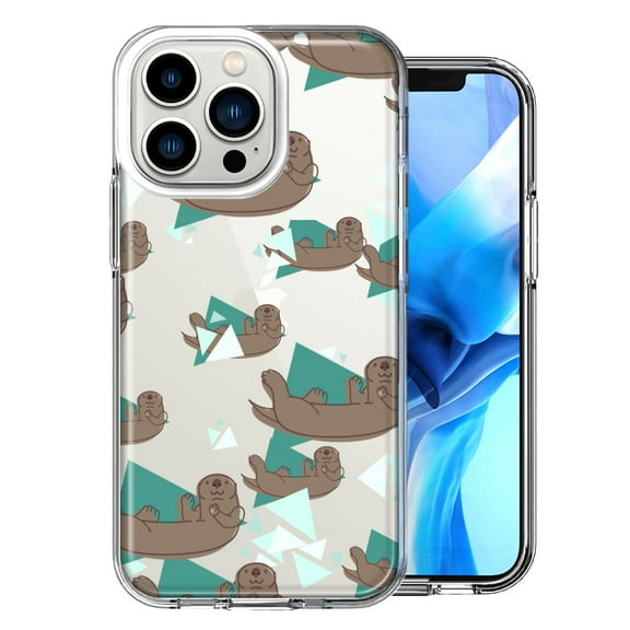 MUNDAZE For Apple iPhone 13 Pro Cute Otter Design Double Layer Phone Case Cover