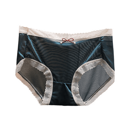 Fulorrnie Underwear for Women Comfort High Waist Breathable Panty Briefs Elastic Stretchable Seamless Panties Green M