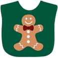 thumbnail image 3 of Inktastic Cute Gingerbread Man with Red Plaid Bowtie Boys or Girls Baby Bib, 3 of 4