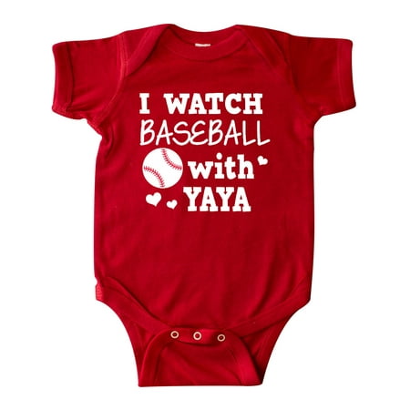 

Inktastic I Watch Baseball with My Yaya Gift Baby Boy or Baby Girl Bodysuit