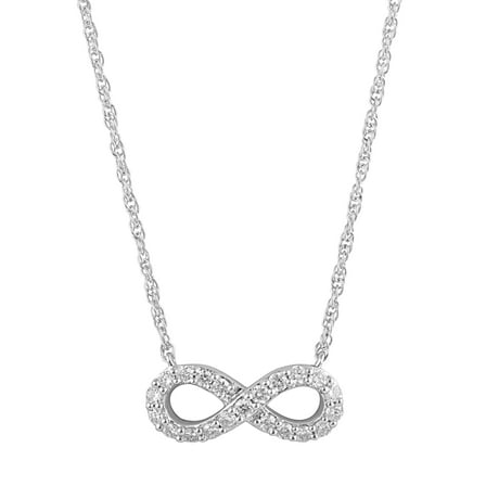 Unique Moments 1/5 Ct Lab Grown Diamond Infinity Pendant Necklace in Silver for Women (H-I, SI-I1)
