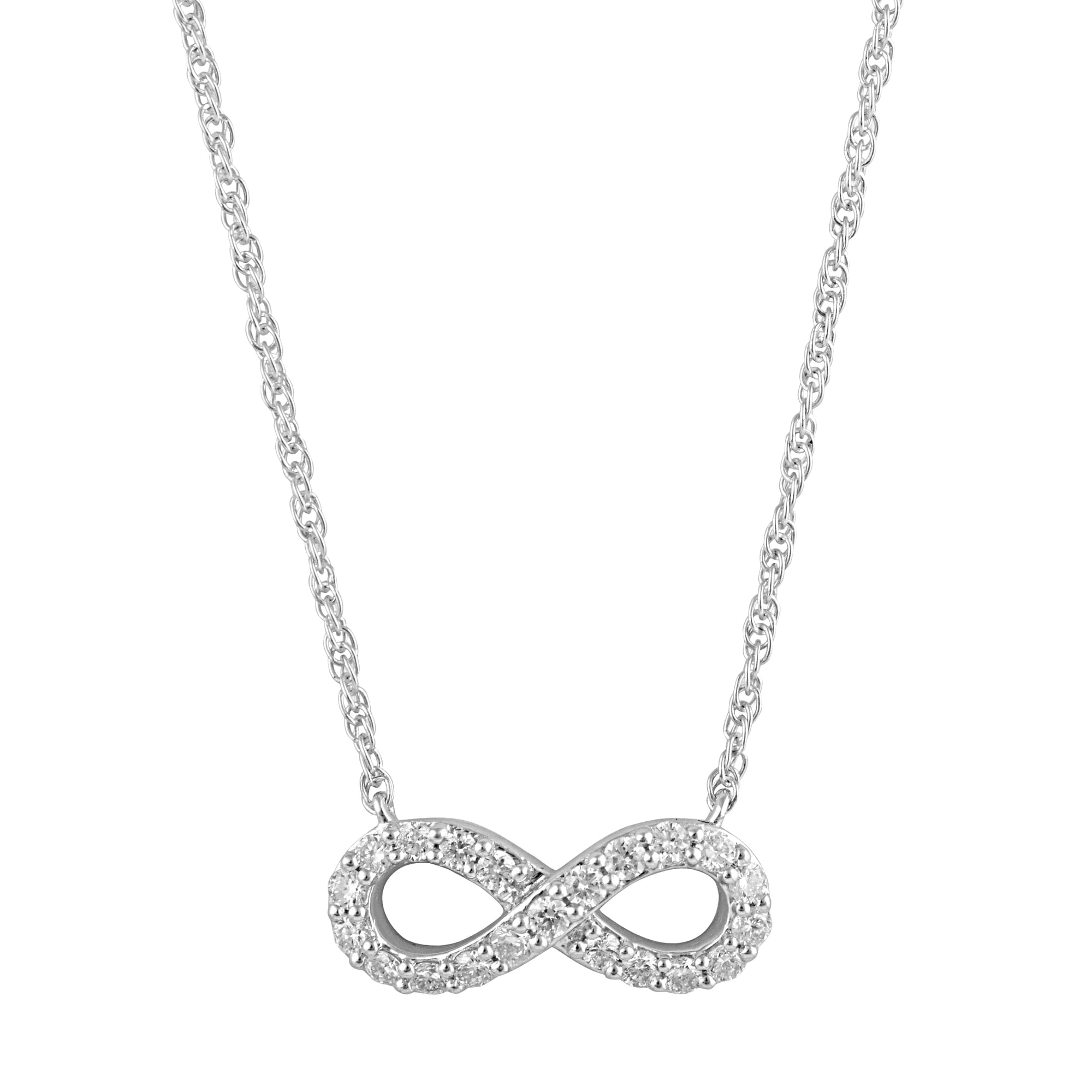Unique Moments 1/5 Ct Lab Grown Diamond Infinity Pendant Necklace in Silver for Women (H-I, SI-I1)