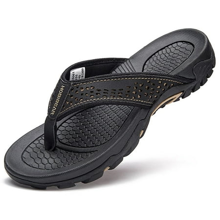 

HOBIBEAR Mens Flip Flop Thong Sandals Indoor and Outdoor（Size 7.5-14Men）