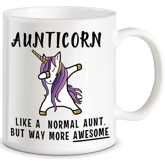 Aunticorn Funny Aunt Coffee Mug Best Mother's Day Gift for Aunty Aunties Siblings Sisters from Niece Nephew Sister Uncle Mom Dad Novelty Gag Gift for Christmas Birthday Mug Tea Cup