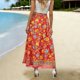 thumbnail image 5 of Faldas de Mujer Midi Gasa Floral Impresa Falda de Verano para las Mujeres, Falda Midi Casual con Cintura Elástica Suelta Ajuste, Falda Ligera de Playa Flujo para el Uso Diario, 5 of 7