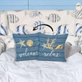 thumbnail image 5 of Coastal Throw Pillows,Coastal Pillow Covers,Nautical Beach Decorative Throw Pillow Cover,Nautical Pillows,Nautical Beach House Bed Room Decor Reversible Pillowcase (18x18 in, Blue-2), 5 of 5