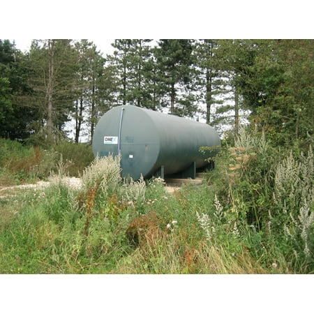 LAMINATED POSTER Storage tank in woodland near Gateley. This is like 526545 and so storage for liquid fertiliser. Poster Print 24 x