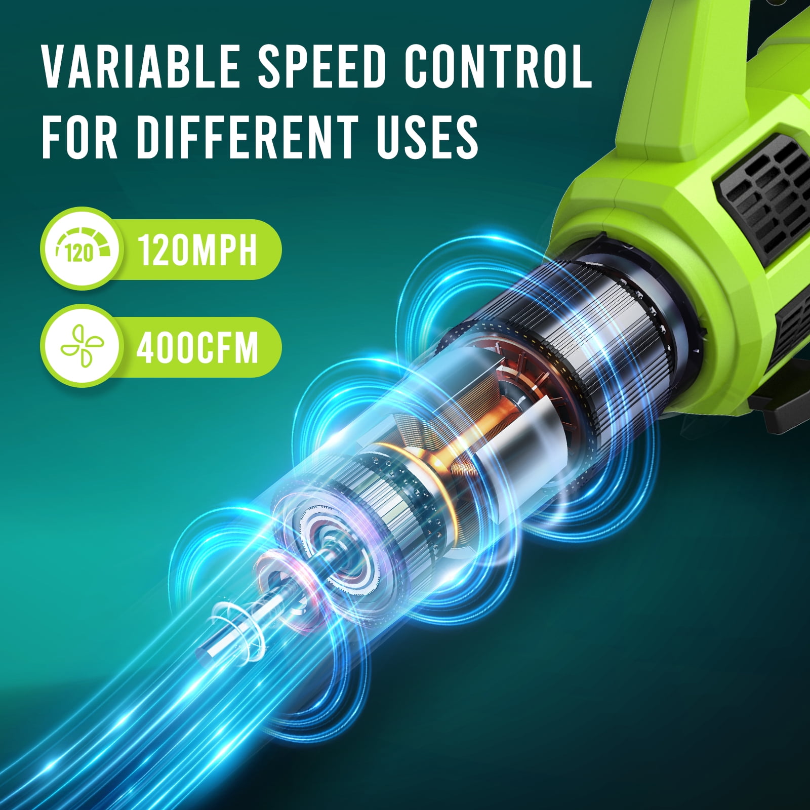 Steelite 21V Cordless Leaf Blower,120 MPH 480 CFM,Electric Lightweight Blower with  4.0Ah Battery Pack and Charger,for Lawn Care, Patio Cleaning, Blowing Leaves and Dust
