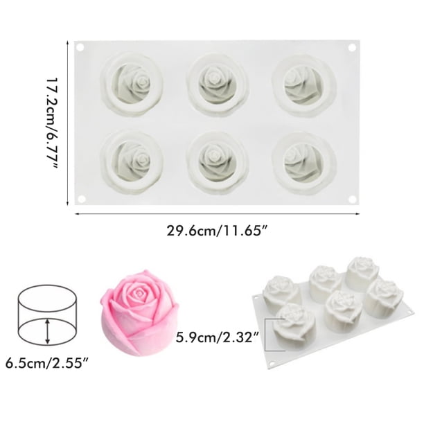 Molde para pastel de Mousse de rosa de 6 cavidades, fiesta navideña, jabón de manos DIY, molde para hornear Chocolate