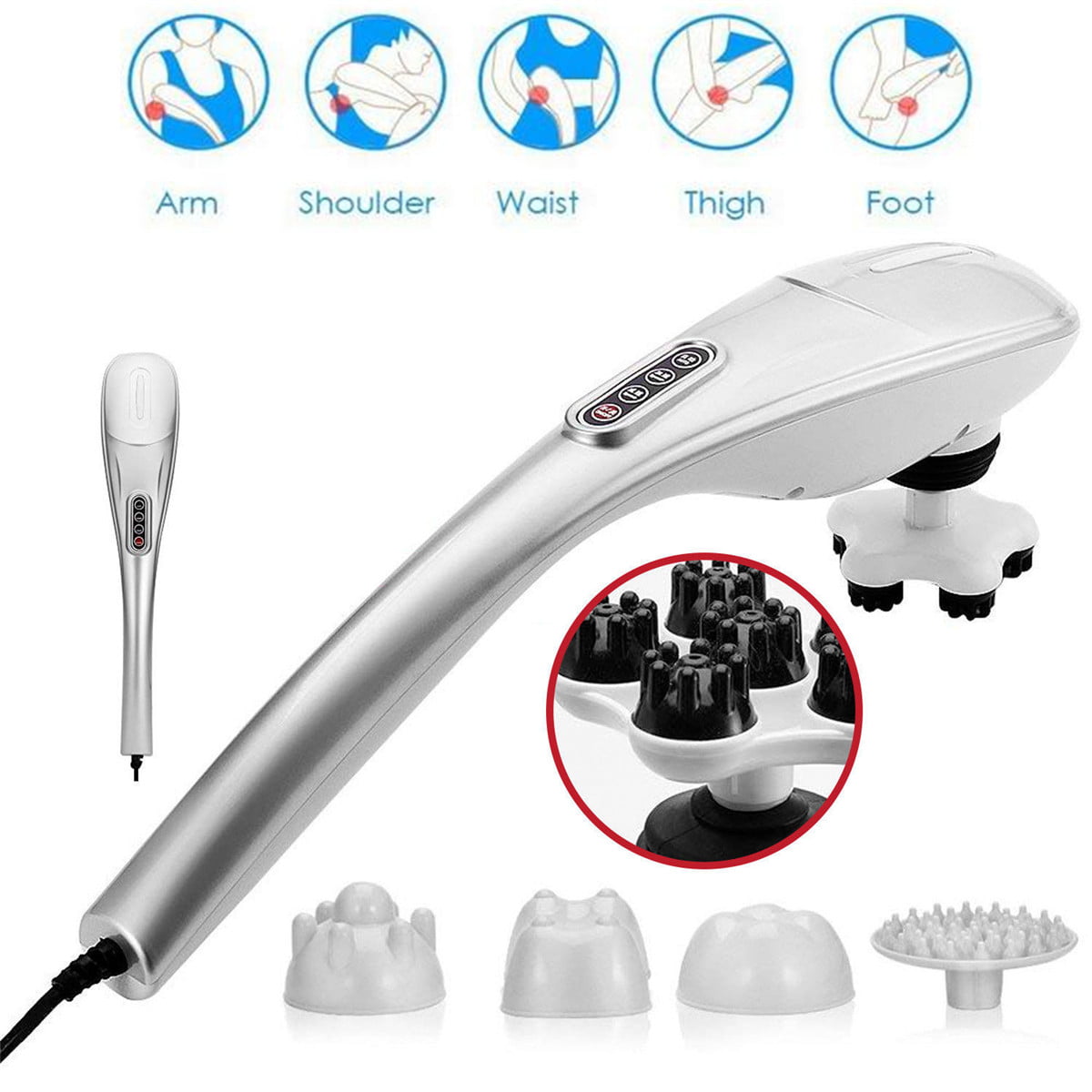 110V 5 IN 1 Handheld Electric Body Massager Back Neck Leg Arm Foot Vibrating Therapy Machine