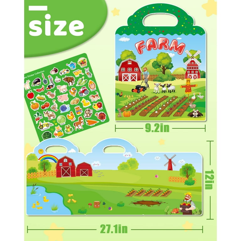 Reusable Sticker Books for Toddler Toys Age 2-4, Window
