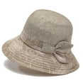thumbnail image 5 of Umfun Women's Floral Embroidery Bucket Hat, Lightweight Cotton Sun Hat for Daily and Casual Wear, Vintage Style Hat with Bow Accent, 5 of 7