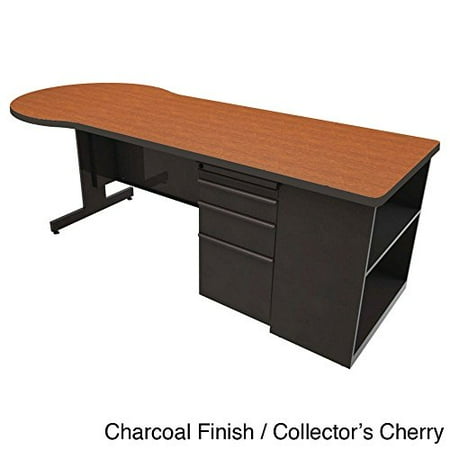 Zapf Computer Desk with Bookcase Finish: Dark Neutral, Laminate Color: Solar Oak, Size: 29
