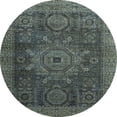 thumbnail image 1 of Ahgly Company Machine Washable Indoor Round Abstract Gunmetal Green Area Rugs, 5' Round, 1 of 7