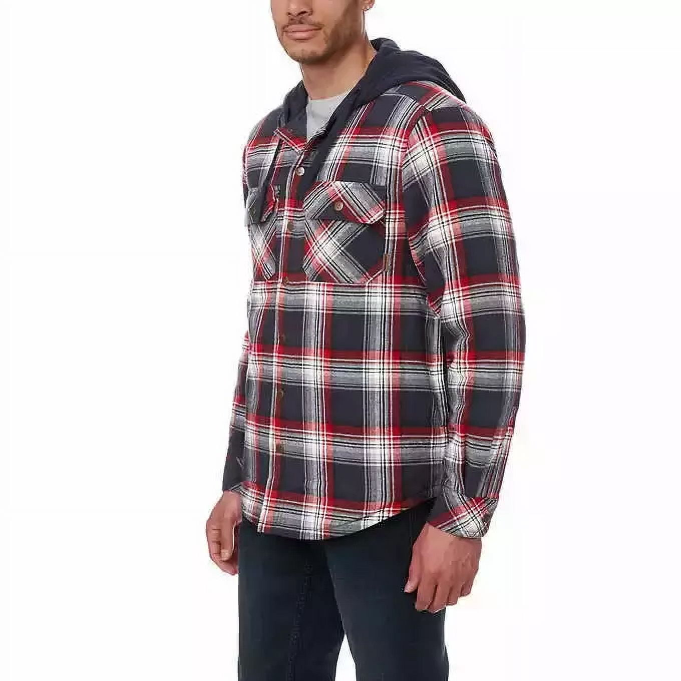 Legendary Outfitters Men’s Plaid Insulated Casual Hooded Shirt Jacket