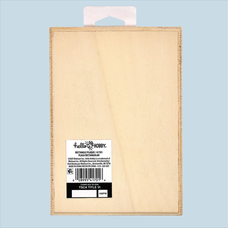 Hello Hobby Wood Rectangle Plaque, 7.25