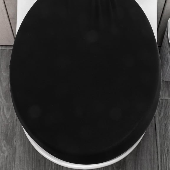 PENIKOKO 1 Set Black Polyester Toilet Lid Cover and Tank Pad Set Breathable Comfortable Bathroom Cushion