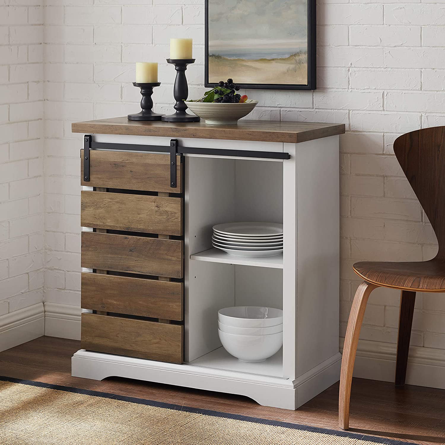 Details about   Modern Farmhouse Buffet Entryway Bar Cabinet Stora Entry Table Living Room 32 